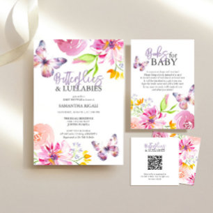 Purple Butterfly Baby Shower Invitations