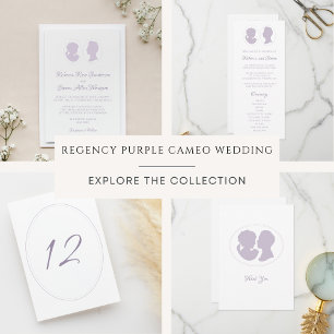 Classic Regency Purple Cameo Wedding Ceremony Program