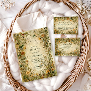 Vintage Botanical Wildflower Baby Shower Foam Board