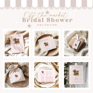 Pink Off the Market Bridal Shower Classic Round Sticker