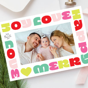 modern bright wishes   christmas one photo holiday card