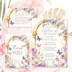To a lifetime of butterflies spring bridal shower thank you card
