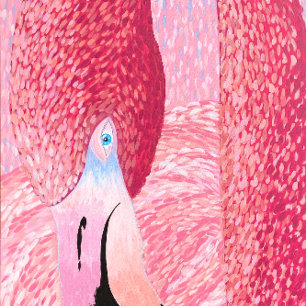 Oceania the Big Head Flamingo by Just Dahl Poster