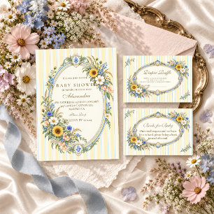 Sunflower Wildflower Baby Shower Invitation