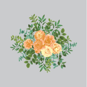 Peach Grey Wedding Spring Floral Invitation