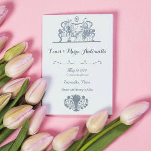 Marie Antoinette Wedding Rococo Dusty Blue Place Card