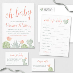 Cactus Wishes For Baby Card, Desert Baby Shower En Enclosure Card