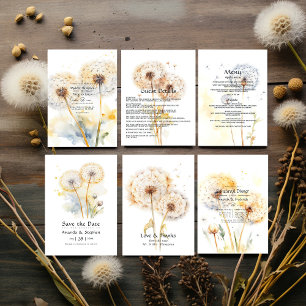 Dandelion Wedding QR Code Invitation