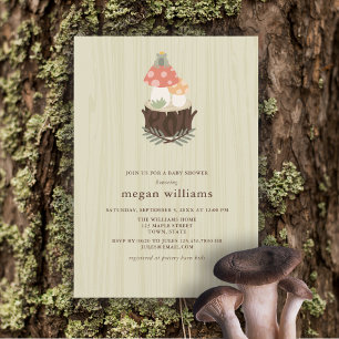 Cute Mushroom Baby Shower Invitation