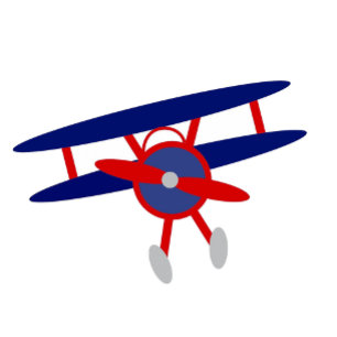 Blue and Red Airplane Striped Baby Shower Invitati Invitation