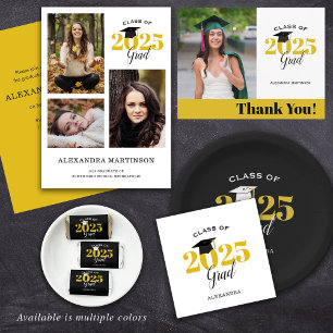 Class of 2025 Modern Gold and Black Return Address Label