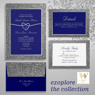 Silver Royal Blue Table Number