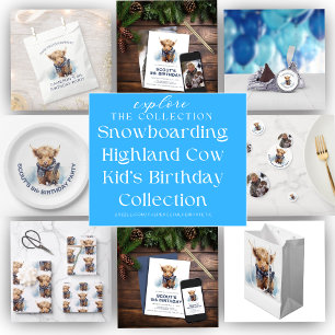 Personalized Snowboarding Highland Cow Confetti