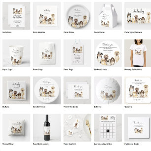 Adorable Dog Puppies Baby Shower Invitation