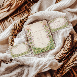 Vintage Iris And Bellflower Garden Bridal Shower Napkins