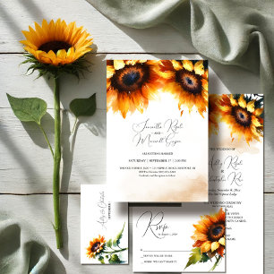 Sunflower Wedding Program - Rustic