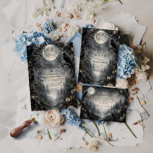 Moody Gothic Woodland Wedding Save The Date