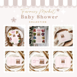 Pink Farmers Market Baby Shower Registry Enclosure Card