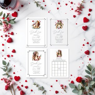 Chic Drunk in Love Bridal Shower Acrylic Invitations