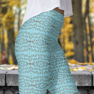 Chic Gray Helix Pattern Leggings