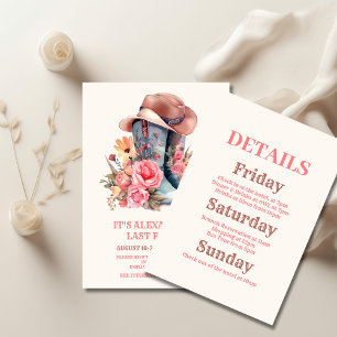 Pink Cowgirl Nashville Let's Go Girls Bachelorette Button