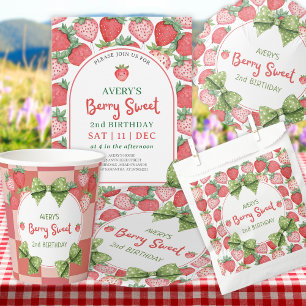Berry Sweet 2nd Birthday Strawberry Party  Foam Board