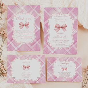 Vintage Cute Pink Bow Bridal Shower Napkins