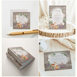 Woodland Animals Baby Shower Phone Game Card