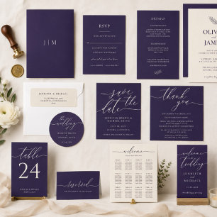 Midnight Purple Wedding Day Guestbook Frame Foam Board