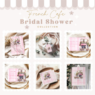 Pink French Cafe Bridal Shower Invitation