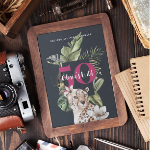Wild Safari Jungle Pink Leopard Patterned Wrapping Paper
