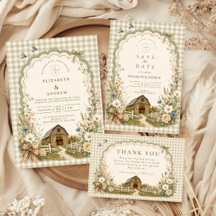 Rustic Cottagecore Barn Wedding Save The Date