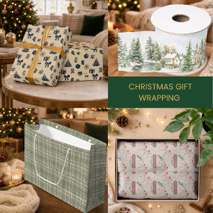 Vintage Teddy Bear Tartan Plaid Christmas  Wrapping Paper