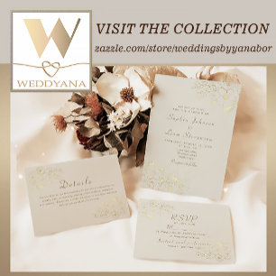Champagne Gold Wedding Envelope
