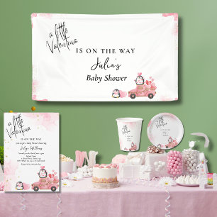Valentine pink baby girl  shower  banner