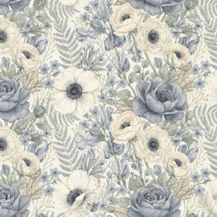 Elegant Dusty Blue Peony French Floral Wedding Envelope Liner