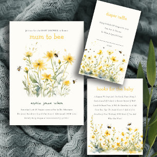 Yellow Wildflower Sweet As Bee Neutral Baby Shower Favor Bag