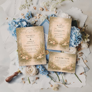 Antler Floral Boho Wedding Save The Date