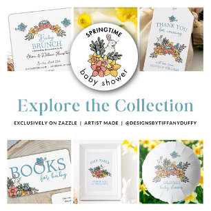 Spring Birds and Bunny It's a Boy Baby Shower Balloon