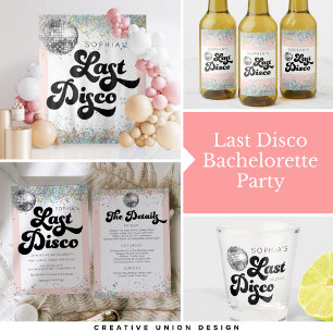 Last Disco Bachelorette Party Itinerary Invitation