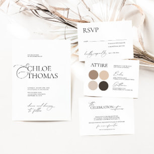 Elegant White Minimalist Script Photo Save The Date