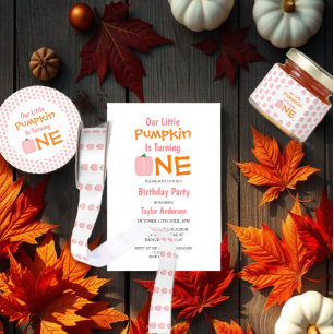 Little Pumpkin 1st Birthday Satin Ribbon
