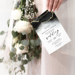 Ethereal Mist Ombre Blush Rose Gold Modern Wedding Invitation