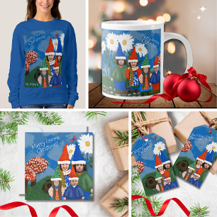 Funny Add Photo Gnome Family Merry Christmas Holiday Card