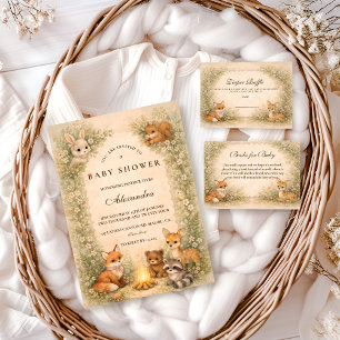 Enchanted Woodland Campfire Baby Shower Invitation