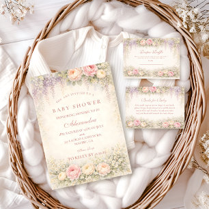 Blush Wisteria And Rose Garden Baby Shower Napkins