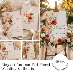 Fall Burgundy Wedding Rsvp  Postcard