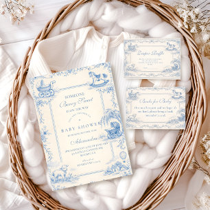 Blue Nursery Toile Baby Shower Napkins