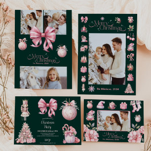 Pink Retro Vintage Christmas Wax Seal Stamp