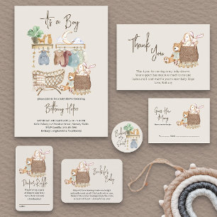 Neutral Boho Nursery Baby Shower Thank You Card